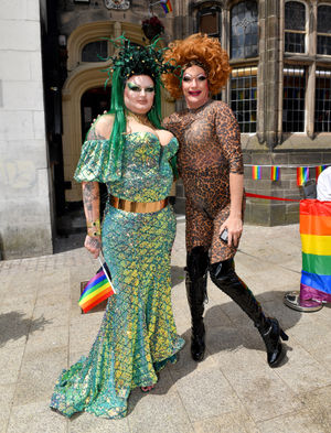 RiiRii LePour (left) and Divine Miss M at Wolverhampton Pride in June 