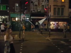 Supporting image for story: A makeshift hammock between two traffic lights caused quite a stir in Bristol