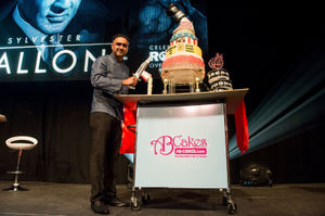 The Wolverhampton baker also brought a Rambo knife to cut it with