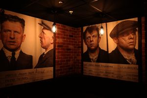 Inside the bar, The Garrison, at Arena Birmingham themed around the 1920s and the Peaky Blinders