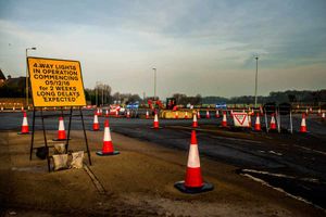 The roadworks at Shawbirch Roundabout