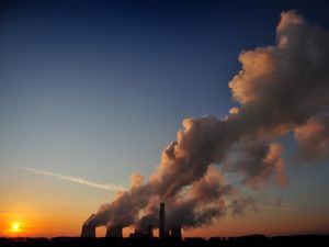 Emissions rising into the sky