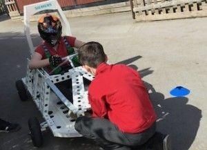 Youngsters building an electric go-cart with support 
from South Shropshire Engineering Ambassadors
