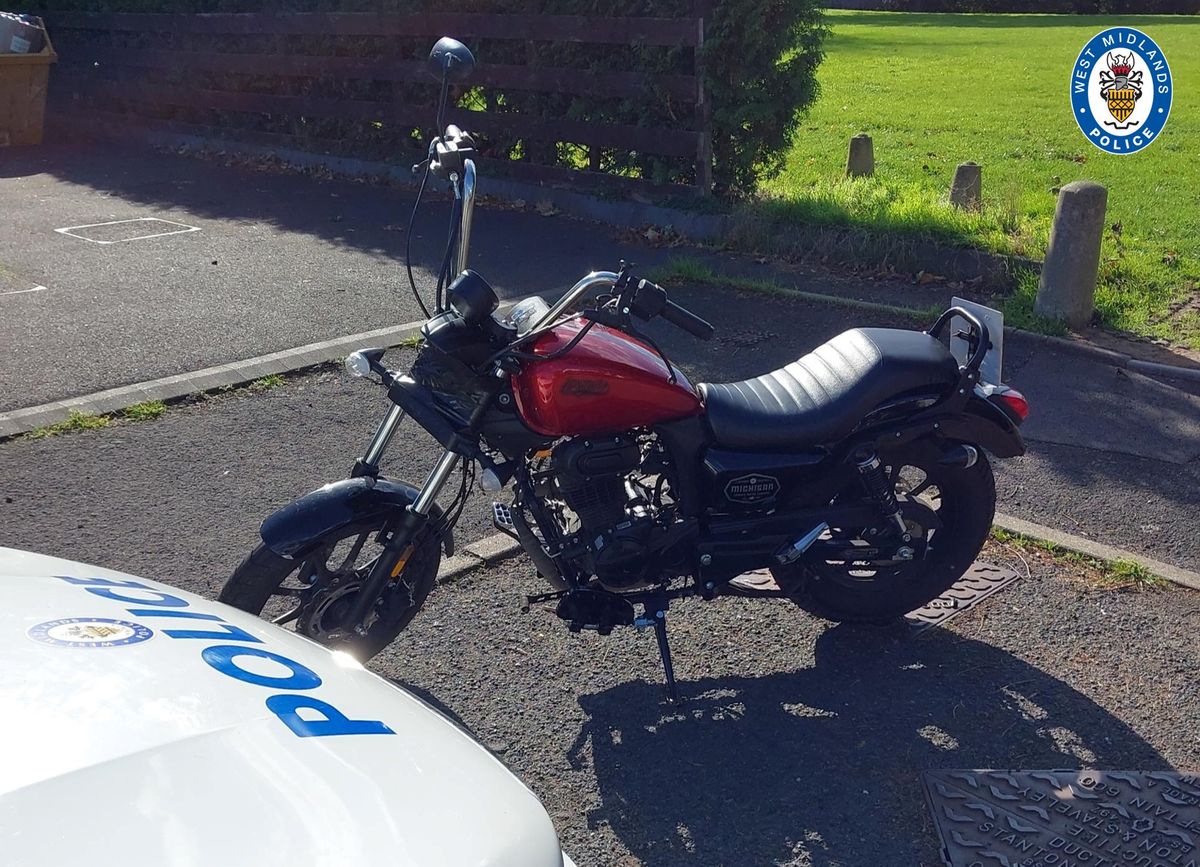 Motorbike snatched in Staffordshire is found by police in Birmingham