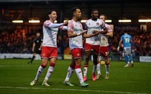 Douglas James-Taylor celebrates his opener