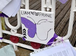 One year on from the death of popstar Liam Payne, tributes are left at West Park bandstand, Wolverhampton