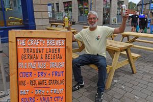 Simon Rhodes the craft brewer kept the drinks flowing for event