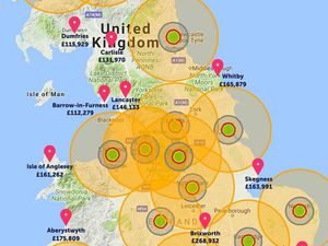 Supporting image for story: An estate agent has drawn up a map showing the best places to avoid nuclear fallout