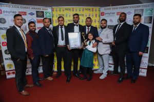 The Panshi team from Cannock with their award Best Indian Restaurant in Staffordshire