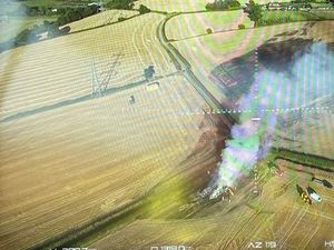 Supporting image for story: Four-hour operation to tackle 60-acre Shropshire field fire  