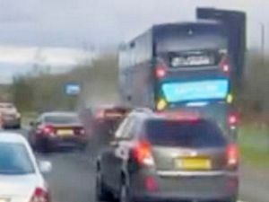 Supporting image for story: Watch: Shocking footage shows bus ploughing into car after driver appears to pull out into bus lane
