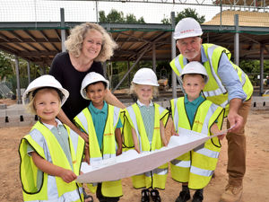 Supporting image for story: Pupils visit site of new £1.4m nursery