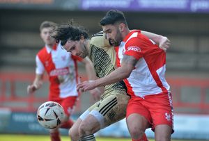 Kidderminster Harriers V Scarborough Athletic. K: Maz Kouhyar V S: Alex Purver