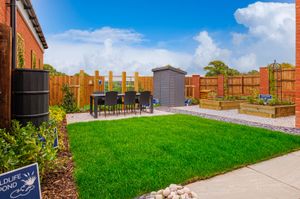 The garden of a David Wilson Homes show home in Shropshire
