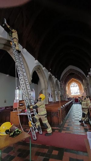 The fire service investigated a burning smell in an Ellesmere church on Saturday. Photo: Ellesmere Fire Station