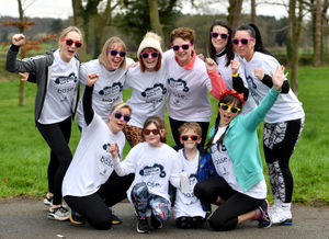The Rainbow Rockets who took part in the Lingen Davies Colour Run.