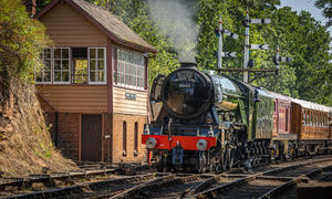 'Flying Scotsman' passes Bewdley South signal box. Photo: Tony Carwithen