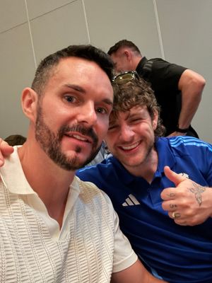 Jordan Brown with British music star Tom Grennan