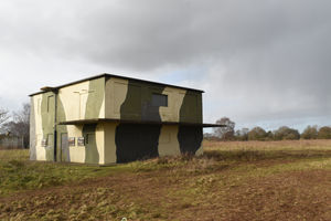 The former control tower - now a roost - stands sentinel over the old RAF Tilstock site