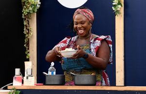 Chef Christiana Annancy delivers a live cooking display at Shrewsbury Food Festival