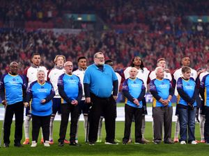 Supporting image for story: Football fans with dementia walk out with players for England-Wales match