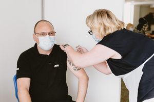 Kurt Glaze, 49, from Telford, gets his second jab