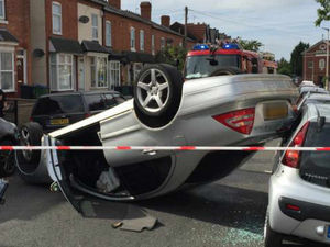 Supporting image for story: Car overturns on Black Country street