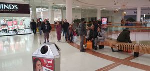 The centre was filling with people looking for bargains
