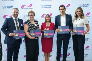 L – R: Asa Gordon, Deputy Principal, The Sandwell Colleges, Helene Dearn, Executive Director Employment and Skills, Health and Communities, West Midlands Combined Authority, Lisa Capper MBE, Principal and CEO, The Sandwell Colleges, Shokat Lal, Chief Executive, Sandwell Borough Council, Emma Brannen, Senior Vice-Principal, The Sandwell Colleges