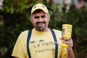 Hakim Rashid who is doing a charity walk to raise money for Dogs Trust