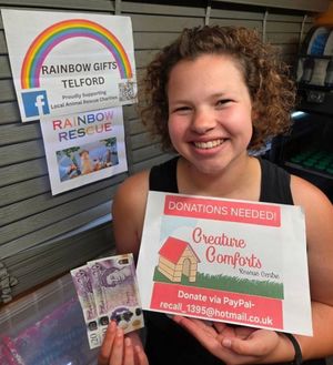 Keira with funds she raised 