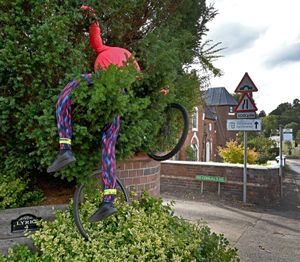 This cycalist seemed to have had a tumble, but don't worry, it's only a scarecrow