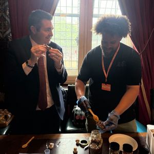 Shaun Davies MP, with Adam Purnell 'The Shropshire Lad'.