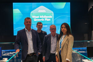 Mayor Richard Parker (second right) and Dan Cartter, SCC\'s director of innovation (left) with Rose Palacios and Callum Woodford, who are AI and innovation consultants at SCC. PIC: WMCA