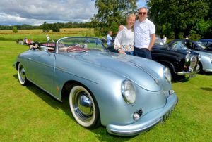 Porsche 356 replica and owners Sherrie Marpole and Andy Marpole from Shrewsbury