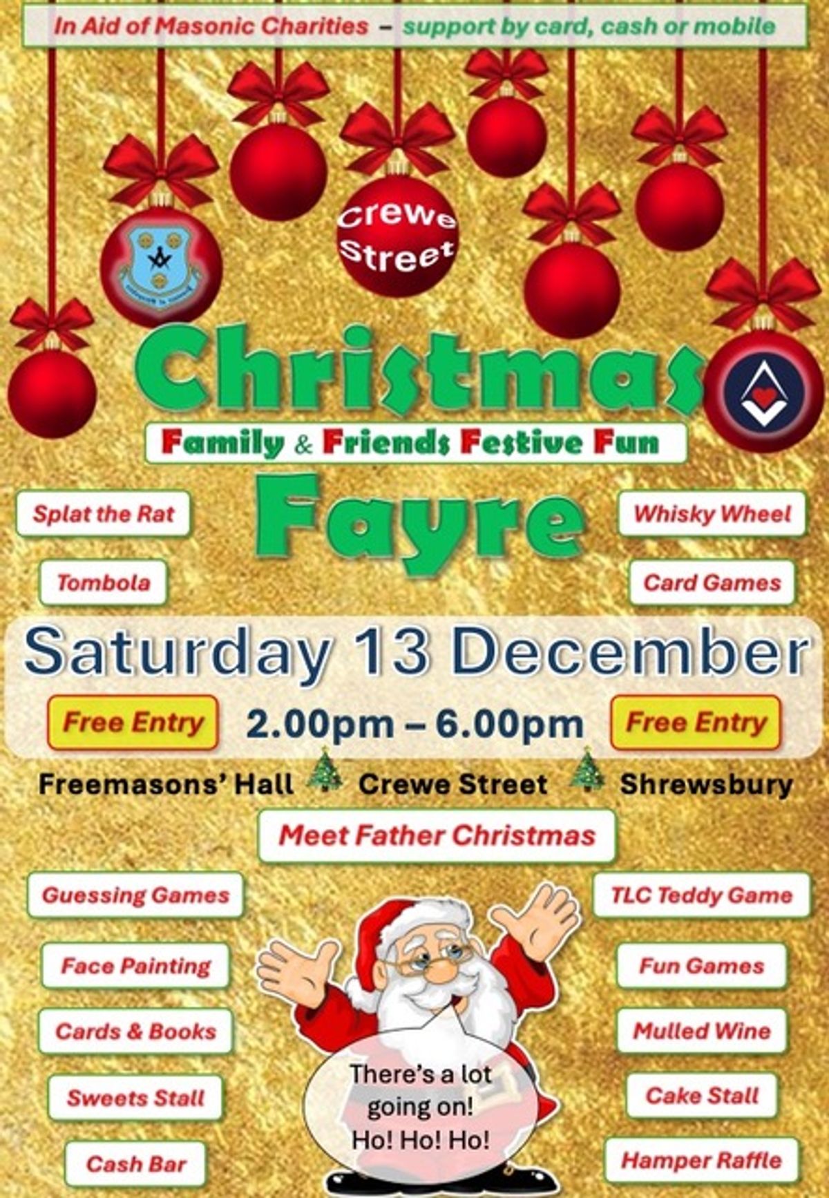 Festive family fun comes to Shrewsbury as Freemasons host community Christmas Fayre