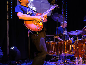 Supporting image for story: Another great show at the Edge Arts Centre as Fred Zeppelin rock the stage