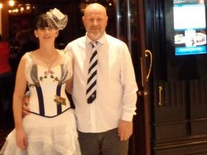 Supporting image for story: Wedding with a difference as woman marries in West Bromwich Albion dress