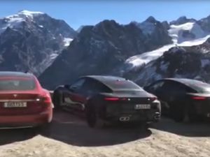 Supporting image for story: All-electric Porsche Taycan ‘papped’ being tested against Tesla on Stelvio Pass