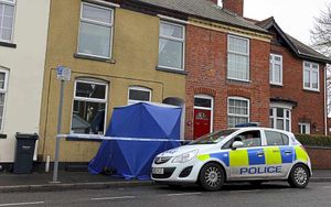 Police at the house in Beeches Road