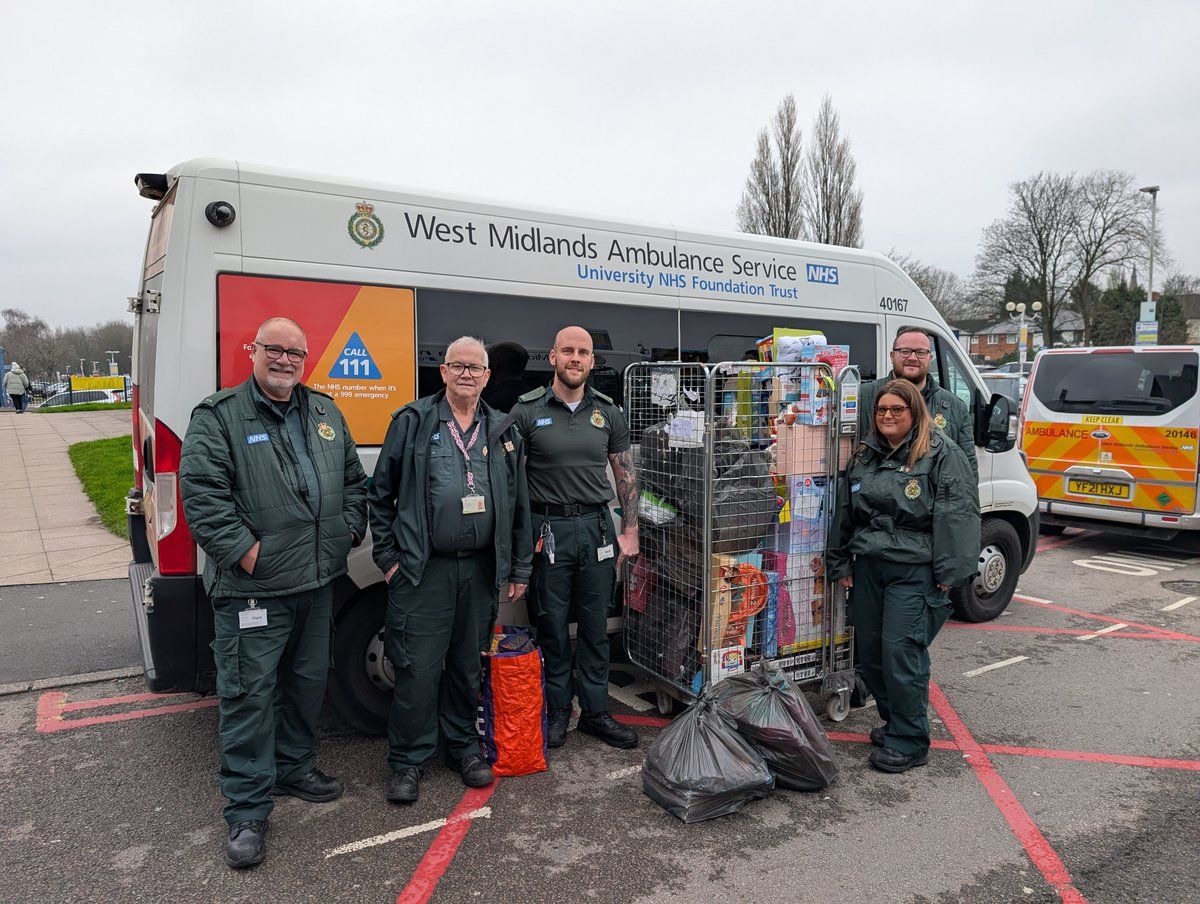 Ambulance staff deliver presents instead of patients to New Cross Hospitals childrens ward after &pound;800 whip round
