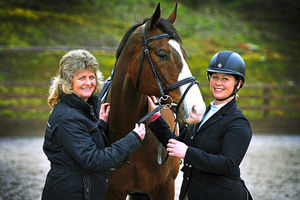 From the hurdles to the dressage ring – Punjabi with Rachel Kempster and her friend Judy Price who is helping with training