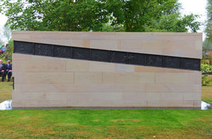The National Miners' Memorial takes pride of place at the National Memorial Arboretum