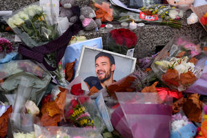 Flowers placed at St Peter's Church, Wolverhampton, in memory of Liam Payne