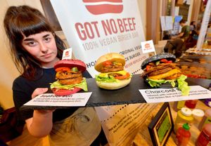 Ariane Marquette from the Got No Beef stand at Walsall Vegan Fair