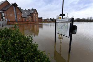 Flooding around the Frankwell car park, Shrewsbury