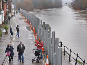 Supporting image for story: Flood barriers erected in Bewdley after heavy rainfall