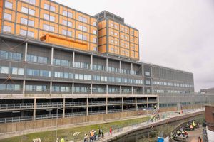 A picture of Midland Metropolitan University Hospital under construction in March 2024.