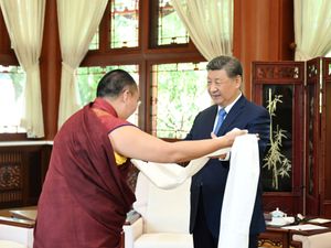 Supporting image for story: Beijing-appointed Panchen Lama holds rare meeting with Chinese leader