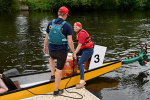 All aboard at the Severn Hospice Dragon Boat Festival